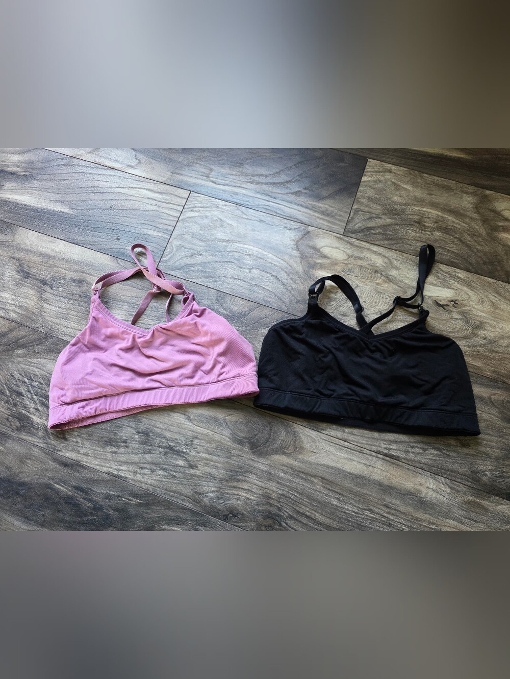 Motherhood Maternity Pink and Black Nursing Bralettes
